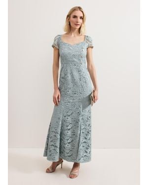 Phase Eight Phia Tux Lace Maxi Dress - White