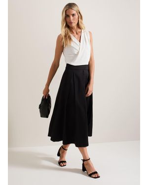 Phase Eight Trinity Pleated Skirt - Natural