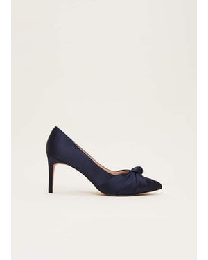 Phase Eight Satin Knot Front Court Shoe - Blue