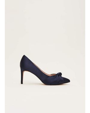 Phase Eight Satin Knot Front Court Shoe - Blue