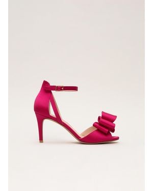 Phase Eight Satin Bow Trim Sandals - Pink