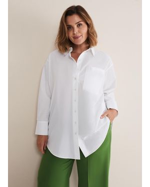 Phase Eight Cotton Oversized Shirt - White
