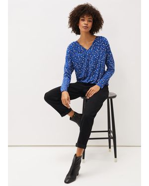 Phase Eight Alexandra Tulip Print Jersey Top - Blue