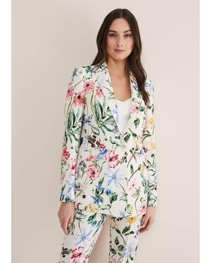 Phase Eight Ulrica Floral Blazer - White
