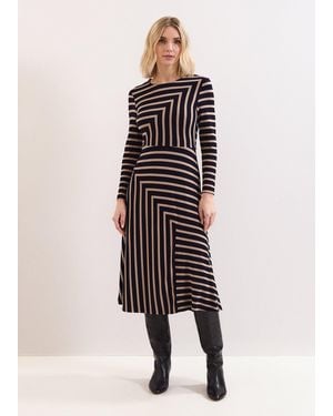 Phase Eight Mia Stripe Midi Dress - White