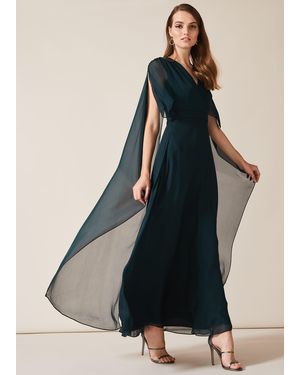 Phase Eight Arwen Silk Mix Drape Dress - Blue