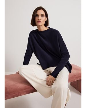 Phase Eight Kara Square Boxy Knit Top - Blue