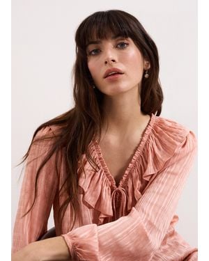 Phase Eight Sidney Soft Ruffle Blouse - Pink