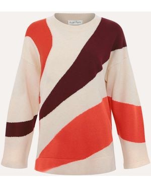 Phase Eight Bettie Colourblock Swirl Jumper - Red