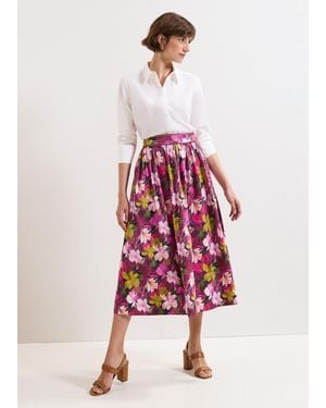 Phase Eight Arina Floral Skirt - Red