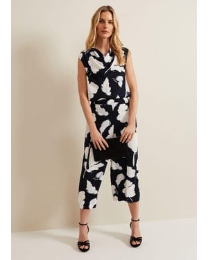 Phase Eight Noelle Floral Print Culotte - Natural