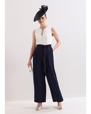 Phase Eight Petite Brylee Wide Leg Jumpsuit - Blue