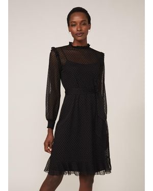 Phase Eight Star Flock Dress - Black