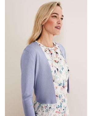 Phase Eight Salma Lightweight Knitted Jacket - Blue