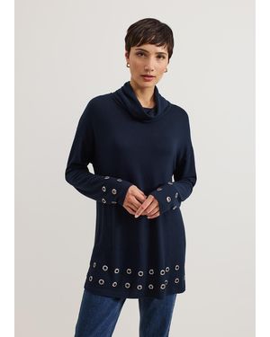Phase Eight Jennie Eyelet Snuggle Top - Blue