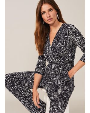 Phase Eight Ezra Abstract Wrap Jumpsuit - Blue
