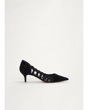 Phase Eight Suede Cut Out Court Shoe - White