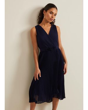 Phase Eight Petite Cressida Pleat Maxi Dress - Blue
