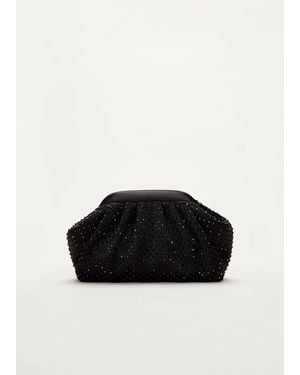 Phase Eight Satin Embellished Clutch Bag - Black