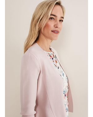 Phase Eight Salma Flare Hem Knitted Jacket - Natural