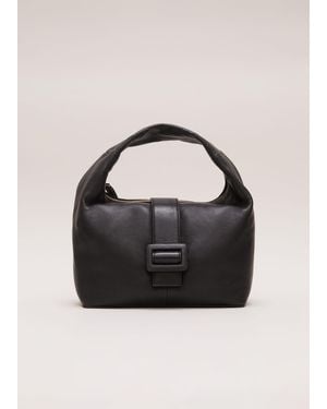 Phase Eight Leather Mini Buckle Tote Bag - Black