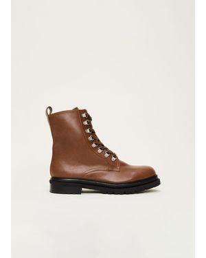 Phase Eight Meladie Leather Lace Up Boot - Brown