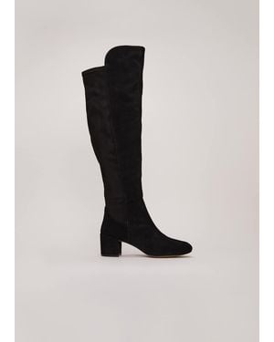 Phase Eight Milly Leather Knee High Boots - Black