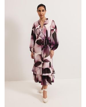 Phase Eight Petite Clarra Floral Midaxi Dress - White