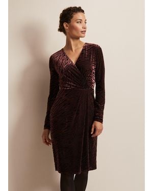 Phase Eight Elina Velvet Burnout Dress - Natural