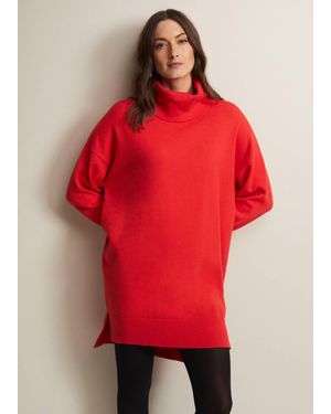 Phase Eight Cecilia Cowl Neck Jumper Dress - Red