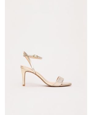 Phase Eight Leather Ankle Strap Heeled Sandals - Natural