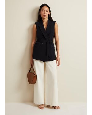 Phase Eight Lorelei Ecru Wide Leg Jean - Natural