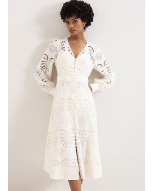 Phase Eight Inara Lace Midi Dress - Natural