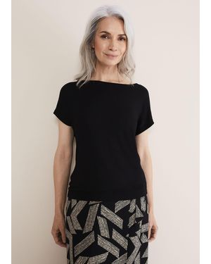 Phase Eight Neena Cowl Twist Back Tee - Black