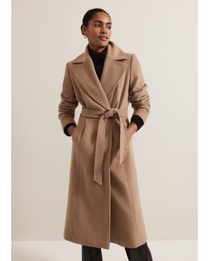 Phase Eight Livvy Wool Trench Coat - Brown