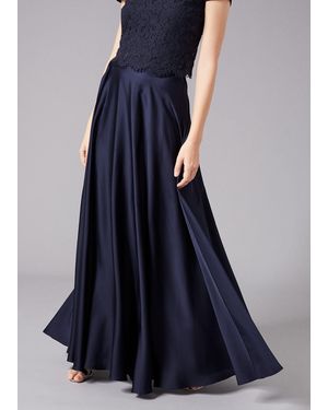 Phase Eight Zoe Satin Maxi Skirt - Blue
