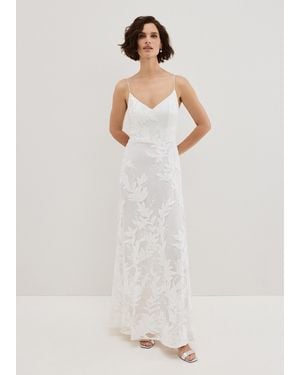 Phase Eight Arabella Embroidered Silk Maxi Dress - White