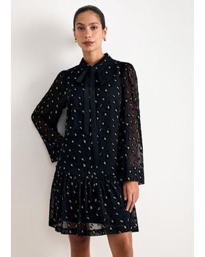 Phase Eight Ines Sparkle Leopard Swing Dress - Blue