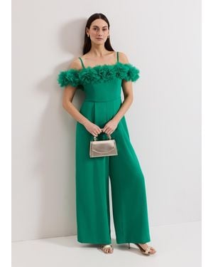 Phase Eight Imogen Corsage Off The Shoulder Jumpsuit - Green