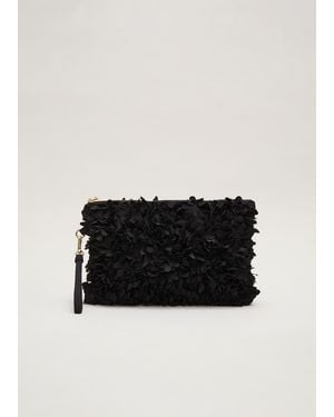 Phase Eight Petal Clutch Bag - Black