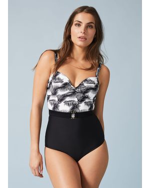 Phase Eight Palm Print Belted Swimsuit - Black