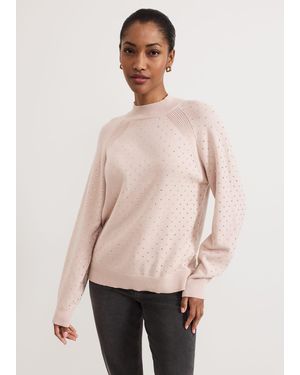 Phase Eight Tala Hotfix Knit Jumper - Natural
