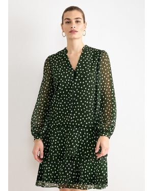 Phase Eight Alma Polka Dot Swing Mini Dress - Green