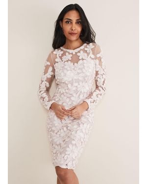 Phase Eight Petite Annika Tapework Dress - Natural