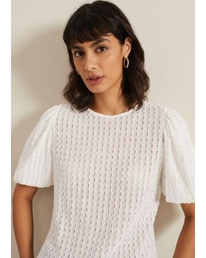 Phase Eight Aurora Textured Top - White