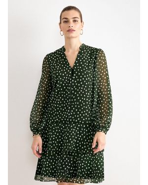 Phase Eight Alma Polka Dot Swing Mini Dress - Green