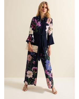 Phase Eight Annia Floral Print Jumpsuit - Blue