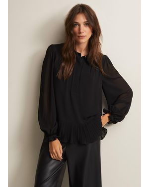 Phase Eight April Ruffle Blouse - Black
