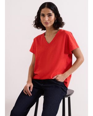 Phase Eight Saphiya Slub T-Shirt - Red