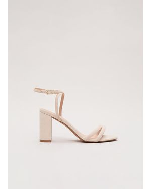 Phase Eight Suede Strap Block Heel Sandals - Natural